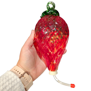 Limited Edition Glass Strawberry Hummingbird Feeder