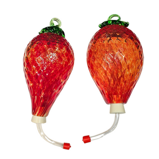 Limited Edition Glass Strawberry Hummingbird Feeder