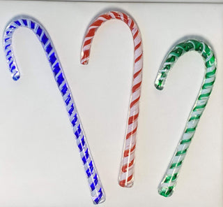 Optic Glass Candy Canes-Lake Superior Art Glass-candy cane,glass ornament,hand-blown,Ornament,Ornaments