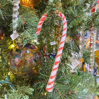 Optic Glass Candy Canes-Lake Superior Art Glass-candy cane,glass ornament,hand-blown,Ornament,Ornaments