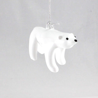 Polar Bear Ornament-Dynasty Gallery-christmas,decorative,dichro,holiday,minnesota,ornament,Ornaments,polar bear,tree,white