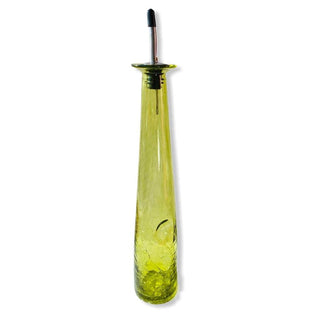 Crackle Olive Oil Bottle-Leckie Gassman-art glass,clear,dispenser,glass,high end,oil,olive,olive oil,vessel