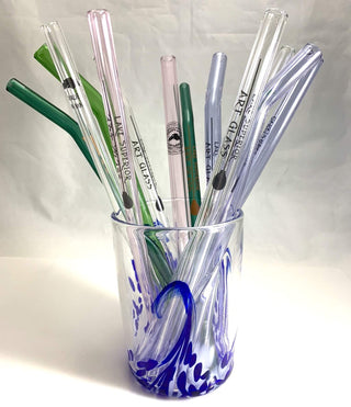 Bent Glass Graphic Straws - Lake Superior Art Glass