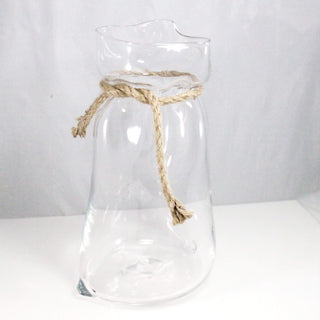 Clear Glass Bag Vase-Dante Germain-art glass,bag,burlap,clear,clouds,flower vase,glass,high end,sea scape,vessel,water