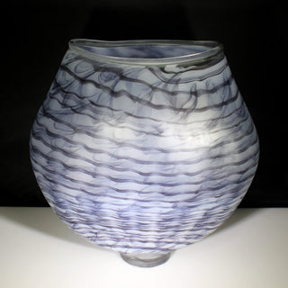 Glass Basket Vase Vessel-Tynan Pratumwon-art,art glass,basket,black and white,fabric,glass,vessel