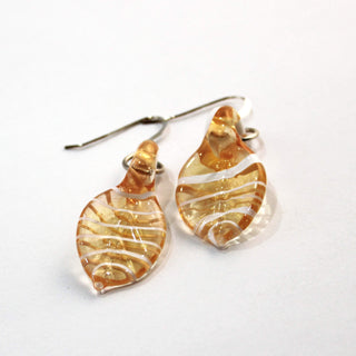Glass Leaf Earrings - Lake Superior Art Glass