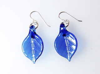 Glass Leaf Earrings - Lake Superior Art Glass