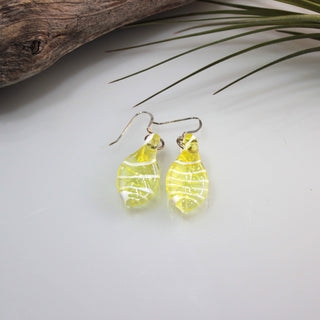 Glass Leaf Earrings - Lake Superior Art Glass