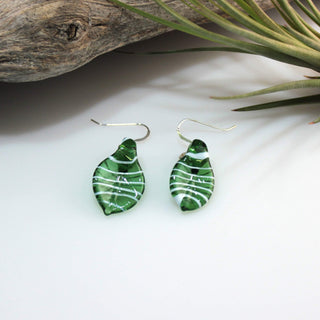 Glass Leaf Earrings - Lake Superior Art Glass