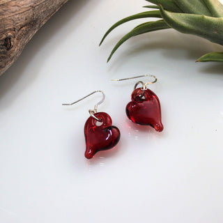 Heart Earrings - Lake Superior Art Glass