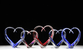 Love Heart Sculpture - Lake Superior Art Glass