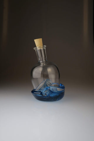 Message In a Bottle Sculpture - Lake Superior Art Glass