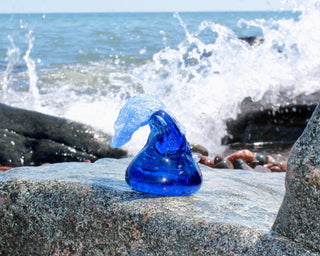 Recycled Glass Wave Sculptures - Lake Superior Art Glass