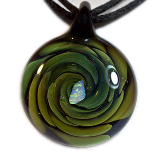 Round Signature Pendant - Lake Superior Art Glass