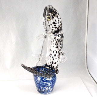 Scorza Glass Jumping Trout Sculpture - Lake Superior Art Glass