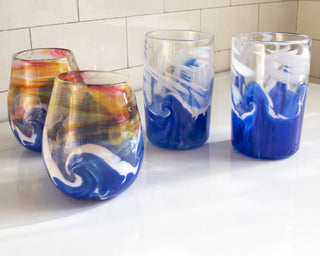 Stemless Wave Goblets - Lake Superior Art Glass