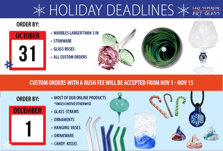 2020 HOLIDAY DEADLINES | Lake Superior Art Glass