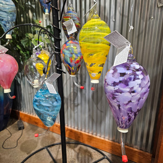 Blown Glass Hummingbird Feeders