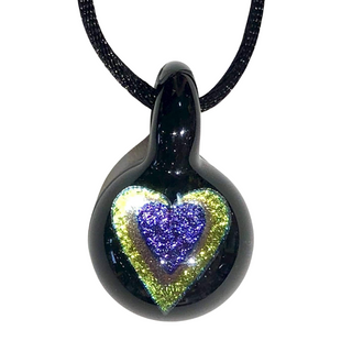 Heart Image Pendant Multicolor-Black Back : Large