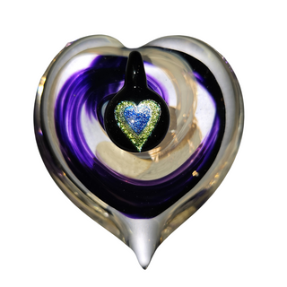 Heart Image Pendant Multicolor-Black Back : Large