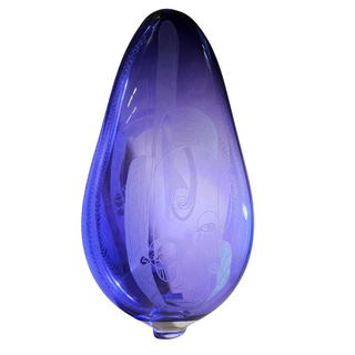 Leckie Etched Egg Vases-Purple