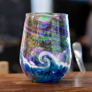 Limited Edition Northern Lights Stemless Wave Goblet