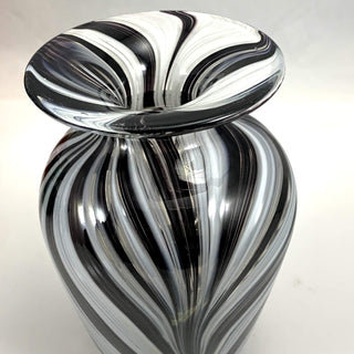 Feather Rake Vases-Lake Superior Art Glass-black and white,blue,collectable,frit,gift,green,light blue,mother's day,mothers,one of a kind,orange,pink,rake,red,summer,teal,unique,urn,vase,vessel,white