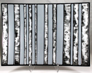 Birch Platter-Samantha Nollen-art glass,aspen,birch,forest,fused,kiln,mn,northshore,trees,women made art