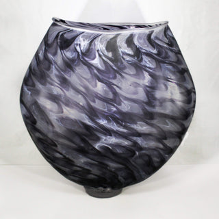Extra Large Glass Basket Vase Vessel-Tynan Pratumwon-art,art glass,basket,black and white,fabric,glass,vessel