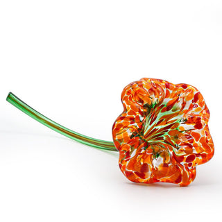 Orange Glass Flower - Lake Superior Art Glass