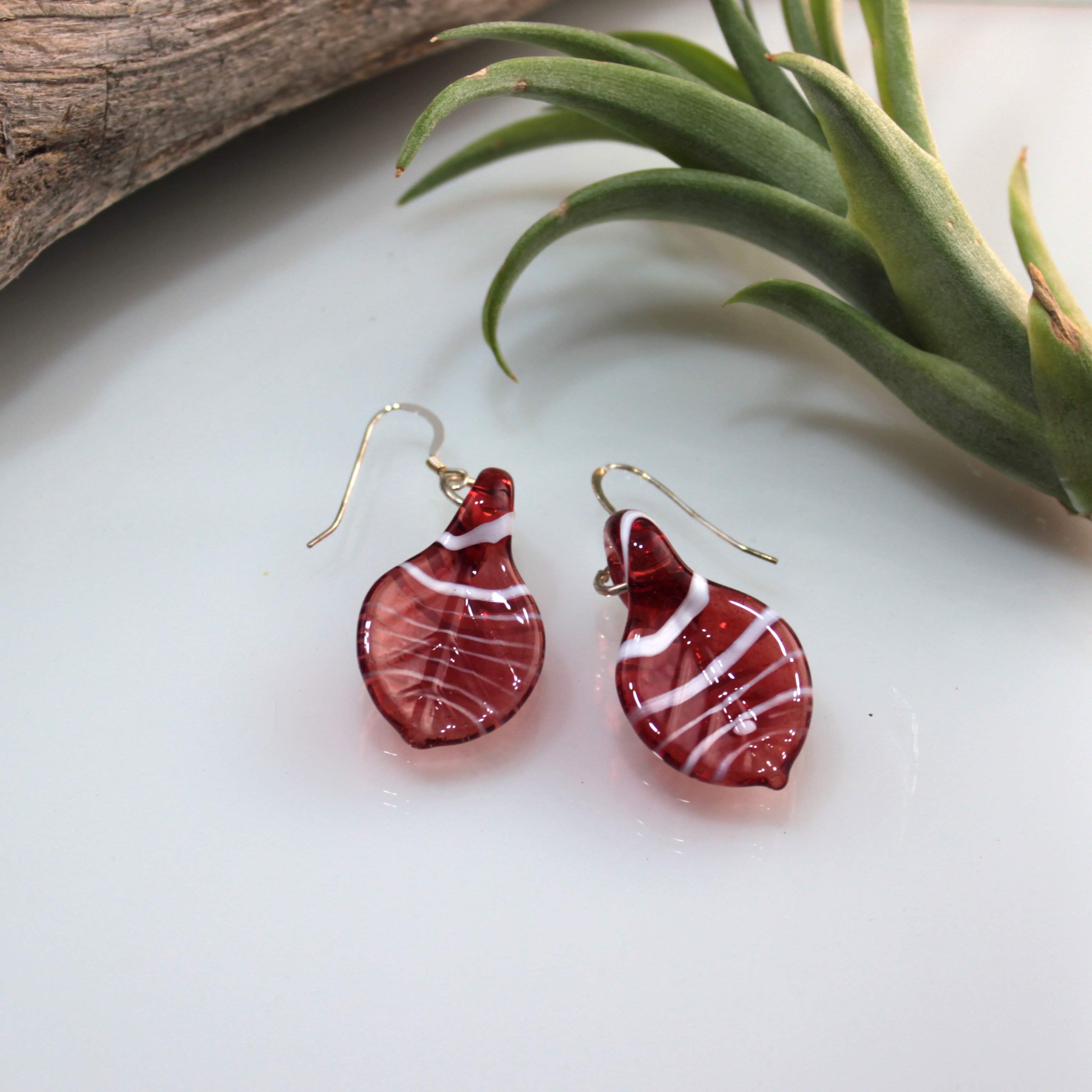 Red Sea Glass Earrings