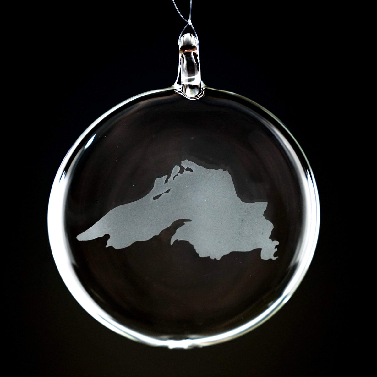 Lake Superior Glass Blown Ornament Lake Superior Art Glass