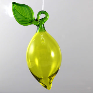 Lemon Ornament-Salusa Glass-blown ornament,butt,decorative,fruit,glass,glass ornament,holiday,Ornaments,peach,peachy,pie