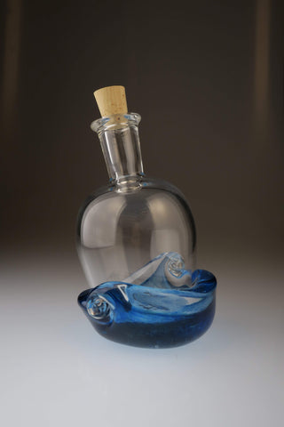 Message In a Bottle Sculpture - Lake Superior Art Glass