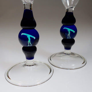 Portager Champagne Flutes - Lake Superior Art Glass