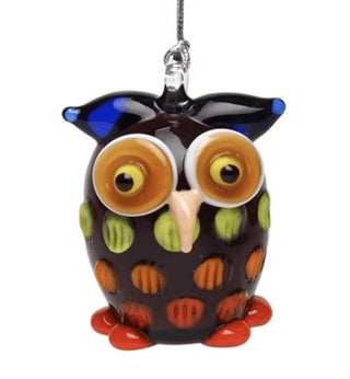 Purple Owl Ornament - Lake Superior Art Glass