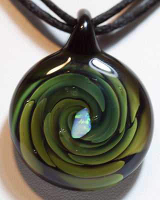 Round Signature Pendant - Lake Superior Art Glass