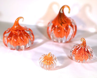 Solid Glass Pumpkin Paperweights - Lake Superior Art Glass