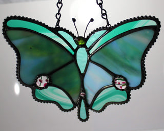 Stained Glass Butterfly-Julie Rutherford-butterfly,dragonfly,glass art,stained glass,suncatcher