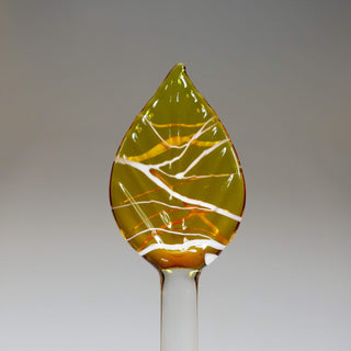 Gold Flake Swizzle Sticks, Set of Glass Stirring Sticks, Fused