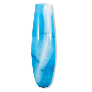 Techtonic Shift Vase-Dante Germain-blue,cane,feather,gray,grey,white,white noise